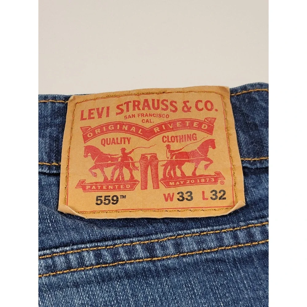 Levi's 559 Relaxed Straight Men's 33x32 Blue Excellent Stretch‎ Denim Jeans